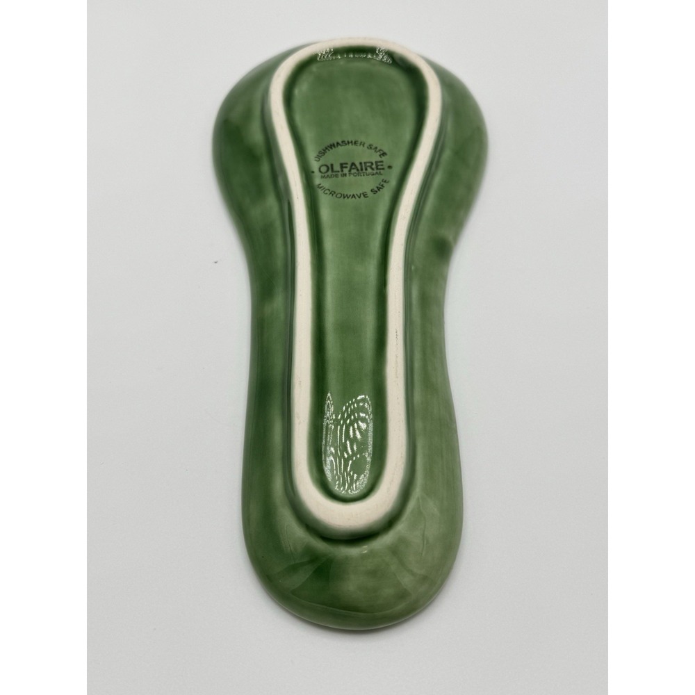 Olfaire Made In Portugal Spoon Rest Green Majolica Cabbage Leaf #1 - Picture 3 of 6